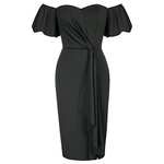 Belle Poque Women's Vintage Off Shoulder Ruched Bodycon Dress size L with voucher - Gesunde Familie FBA