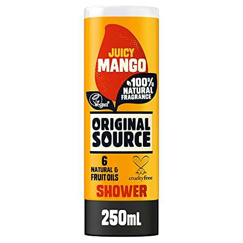 6 x 250ml Original Source Mango Shower Gel, 100% Natural Fragrance, Vegan, Cruelty Free, Paraben Free (£5.70 S&S)