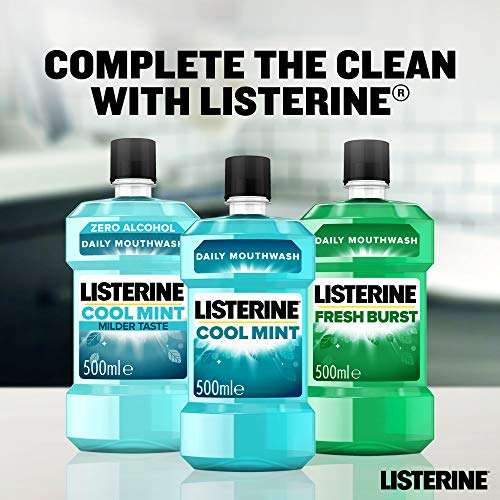 Listerine Cool Mint Mouthwash, 1 Litre £3.89 / possibly £2.73 with 15% voucher Subscribe & Save @ Amazon