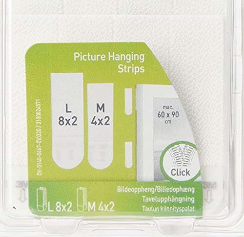 3M Command Picture Hanging Strips, 4 Pairs (Medium), 8 Pairs (Large) White, £4.36 with Subscribe and Save