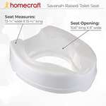 Homecraft Savanah Raised Toilet Seat 4" without Lid, Elongated & Elevated Lock Seat Support - £15.57 @ Amazon