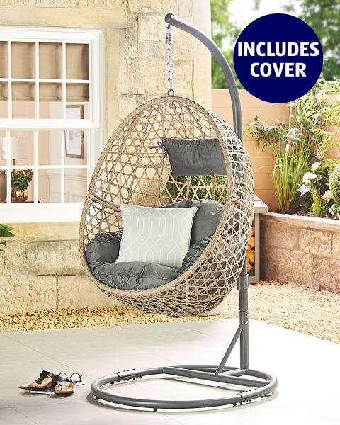 Aldi hanging egg chair + cover - £199 + £9.95 delivery available to order now