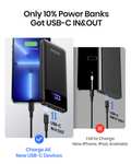 GETIHU Power Bank, 3A High Speed 10000mAh LED Display USB C Portable Charger, USB C In & Output with vouchers - TopStar GETIHU Accessory FBA