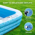 Bestrip Rectangular Inflatable Pool, Large 10 ft - Sold by greetek