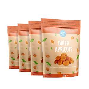 Amazon Brand - Happy Belly Dried Apricots 300g x 4 - £6.73 (£5.37 using 20% voucher on first Subscribe & Save) @ Amazon