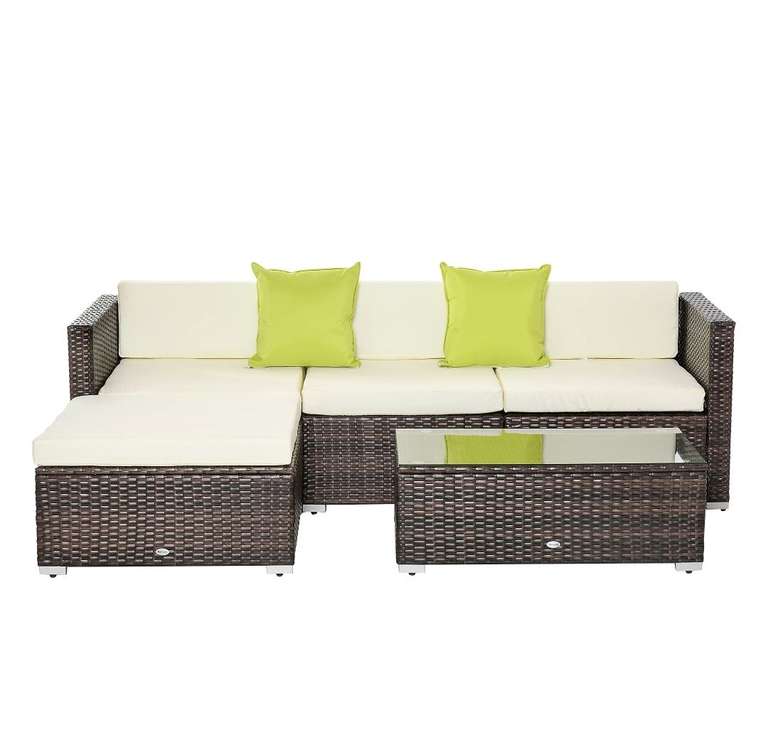 Outsunny 5 Pieces Rattan Sofa Set Wicker Sectional Cushion Patio Brown Garden £279.99 from B&Q / Sold & shipped by MH Star UK