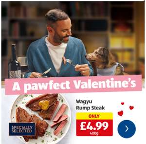 ALDI Wagyu Rump Steak 400g for Valentines Day Offer