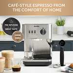 Breville VCF149 Bijou Espresso Coffee Machine, Automatic & Manual Espresso, Cappuccino & Latte Maker, 15 Bar Pump (Silver) - £99.99 @ Amazon