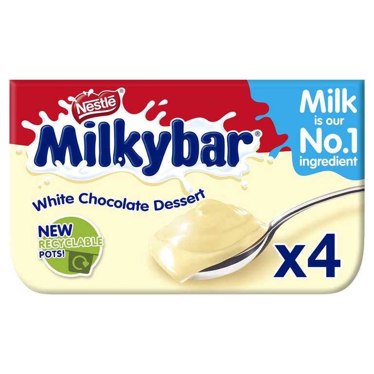Milkybar White Chocolate Dessert 4 X 65g (260g) - £1.50 @ Iceland