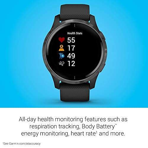 Garmin Venu, GPS Smartwatch with Bright Touchscreen Display, Black with Slate Hardware - £149.99 @ Amazon