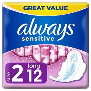 Always Sensitive Pads with Wings Ultra Long 12 Pads, Size 2: £0.95 (£0.86/£0.81 on Subscribe & Save) @ Amazon