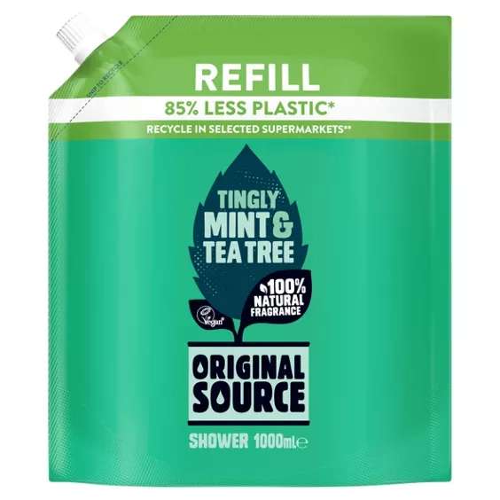 Original Source Tingly Mint & Tea Tree Shower Refill 1L / Original Source Tropical Coconut & Shea Butter Shower Refill 1L