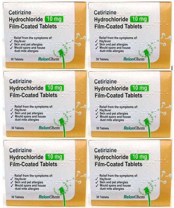 6 Months Supply Cetirizine Hayfever Allergy Tablets 30 x 6 - sold & dispatched by Simple Meds