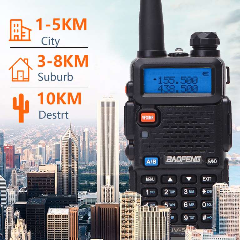 Baofeng UV-5R Walkie Talkie Portable Ham Two Way Radio £13.19 via Factory Direct Collected Store / AliExpress