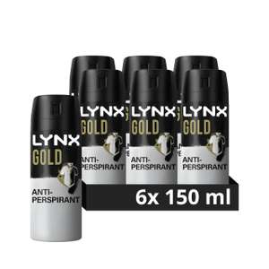Lynx Gold Anti White Marks Anti-perspirant Deodorant Spray 72-hour protection x 6