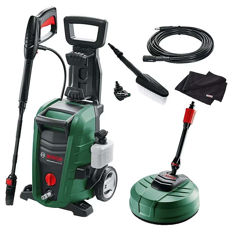 B&Q Bosch 135 pressure washer and accessories £104 delivered @ B&Q