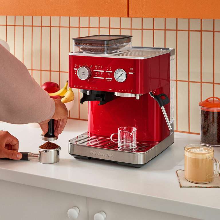 KitchenAid Semi Auto Espresso Machine With Burr Grinder - 5KES6551BCA £ ...