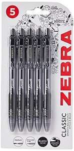Zebra Z-Grip Smooth Retractable Ballpoint Pen - Black (Pack of 5) £1.50 @ Amazon
