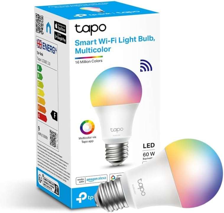 TP-Link Tapo Smart Bulb, Multicolor Smart WiFi LED Light, E27, 8.7W