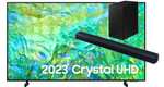 Samsung 2023 75” CU8070 Crystal UHD 4K HDR Smart TV UE75CU8070UXXU + Free C430 C-Series Soundbar with Subwoofer with codes via APP