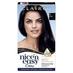 Clairol Nice'n Easy Crème Permanent Hair Dye, 2 Black £1.50 (+£4.49 Non Prime) @ Amazon