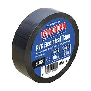 Faithfull Black PVC Electrical Tape 19 mm x 20 m