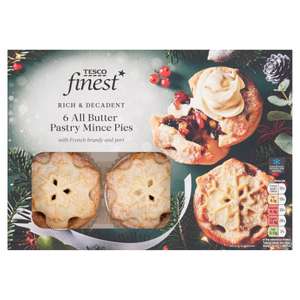 Tesco Finest All Butter Pastry Mince Pies With French Brandy & Port 6 Pack - Clubcard Price