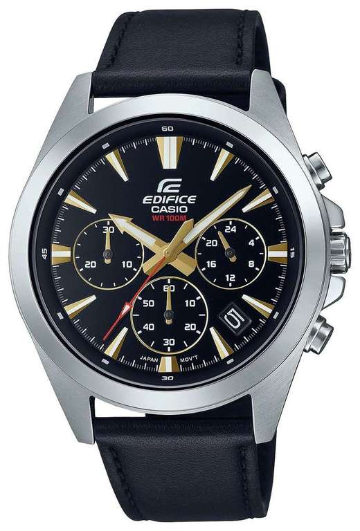 Casio Edifice Men's Black Leather Strap Watch - £69.99 (Free Click & Collect) @ Argos