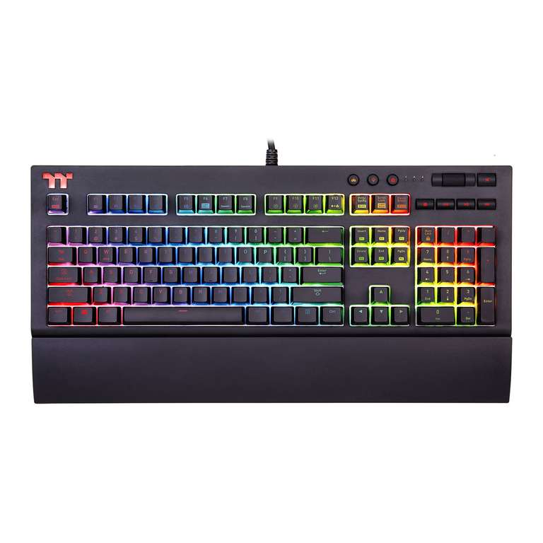 Thermaltake Premium X1 RGB Cherry MX SPEED Mechanical Gaming Keyboard ( detachable palm rest / app control / Alexa Voice control )