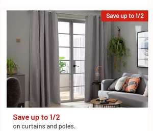 Save up to 50% on Curtains and Poles + Free Click & Collect @ Argos