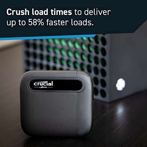 Crucial X6 1TB Portable SSD - Up to 800MB/s - PC and Mac - USB 3.2 USB-C External Solid State Drive