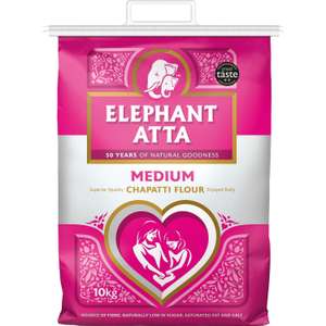 Elephant Atta Medium Chapatti Flour 10KG (Extra 10% off for overs 60's on Tuesday)