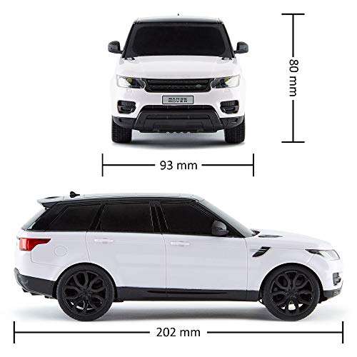 CMJ RC Cars TM Range Rover Sport Remote Control Car 1:24 scale with Working LED Lights, Radio Controlled Supercar (Range Rover Sport White)