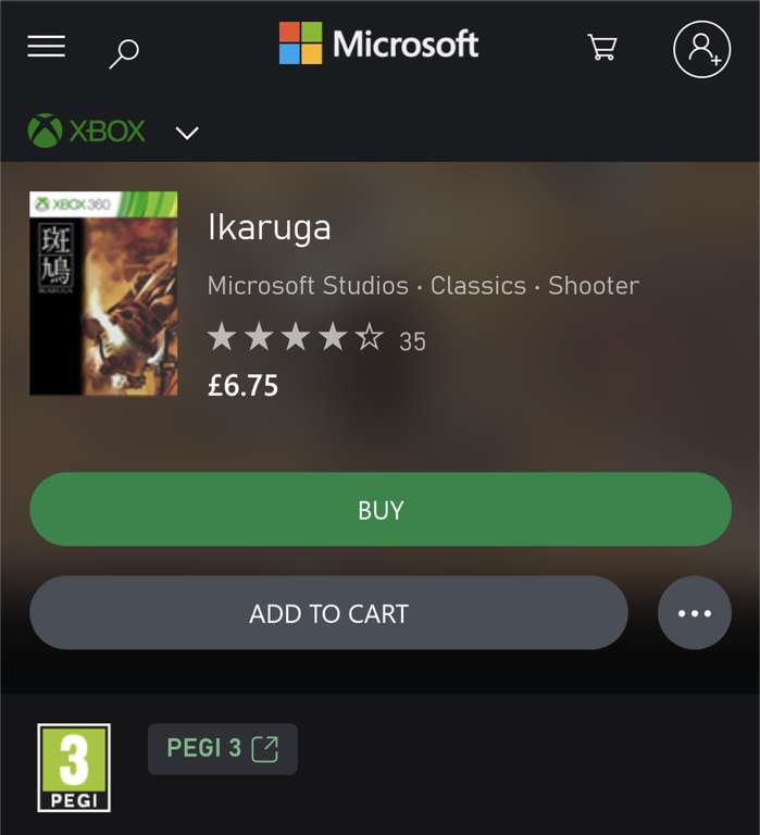 [Xbox] Ikaruga Xbox 360 - Free To Keep- Backward Compatible on Xbox One & Xbox Series X|S (Microsoft Turkey Store)