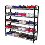 1ABOVE 5 Tier Shoe Rack Organiser, Heavy duty storage unit, Quick Assembly No Tools Required, Holds upto 15-20 pairs (BLACK) - w/voucher