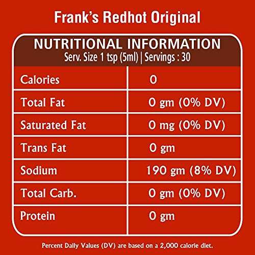 Frank's RedHot Original Cayenne Pepper Sauce 148 ml (Pack of 6) £4.40 @ Amazon