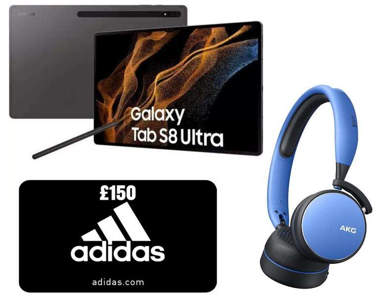 Samsung Galaxy Tab S8 Ultra 128GB Tablet + Free AKG Y400 Headphones + £150 adidas Card - £719.10 / £569.10 With Any Trade In @ Samsung EPP