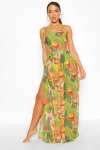 BooHoo Tropicana Cut Out Maxi Beach Dress - £5.40 with code sold & dispatched by Boohoo @ Debenhams