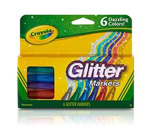 CRAYOLA Glitter Markers, Assorted Colors, 6 Count £5.49 @ Dispatches from Amazon Sold by WideScale