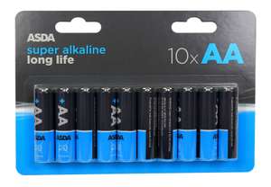 10 pack Asda Super Alkaline Long Life AA Batteries / AAA Batteries in Gateshead Metro Centre.