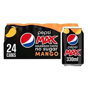 Pepsi Max Mango, 330ml (Pack of 24) £2 discount at checkout