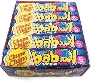 Chupa Chups Big Babol Bubble Gum - Blue Raspberry Tongue Painter (6 Gums Per Pack, 20 Packs) - (£5.19 - £5.50 with S&S + voucher)