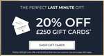 20% off £250 Giftcards at House of Fraser