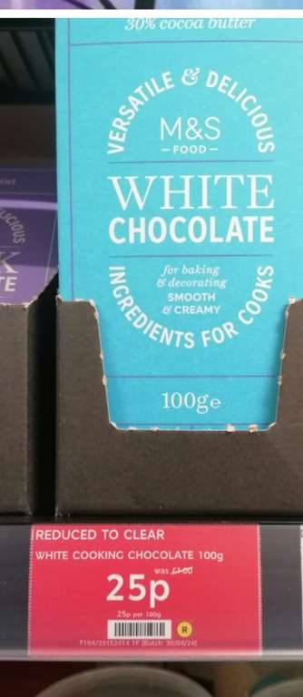White cooking chocolate 100g in Eastgate Bristol