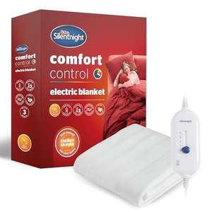 Silentnight Comfort Control Electric Blanket Double - Heated Electric Underblanket with 3 Heat Settings, Fast Heat Up - Double 135x120cm