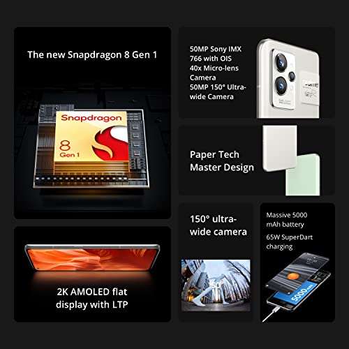 realme GT 2 Pro 5G, 8+128GB, Snapdragon 8 Gen 1, 5000mAh, 65W SuperDart Charging, Steel black, 2-year warranty - £416.70 @ Amazon EU