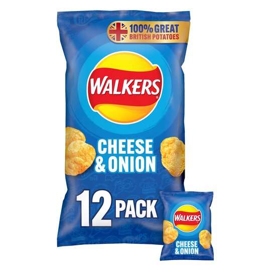 Walkers Cheese and Onion Crisps 12 Pack - £2.50 @ Poundstretcher Huddersfield