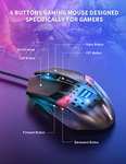 TECKNET RGB Wired Gaming Mouse with 6 Programmable Buttons, 8000 DPI - Sold by Upoint