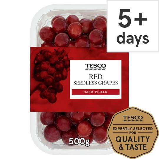 Tesco Red Seedless Grapes Punnet 500G - Clubcard Price