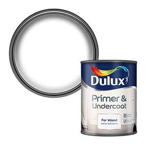 Dulux Primer & Undercoat Paint For Wood - 750Ml , White - £9.99 @ Amazon